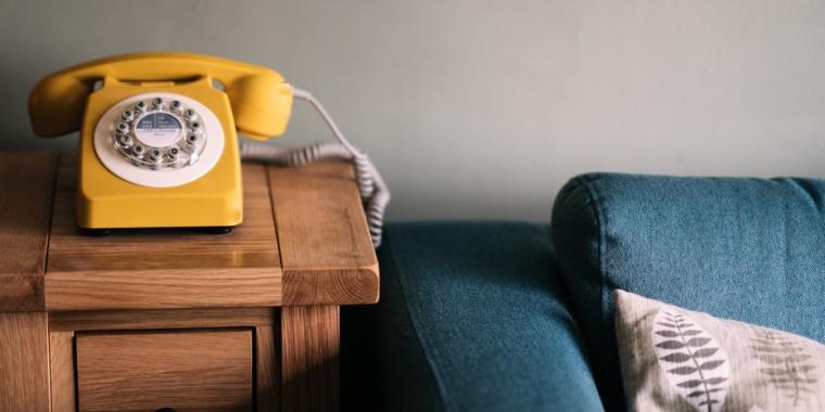 yellow rotary phone